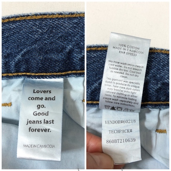 Pacsun Cotton High Rise Ripped Distressed Blue Wash Button Fly Straight Jeans 26 - Picture 16 of 16